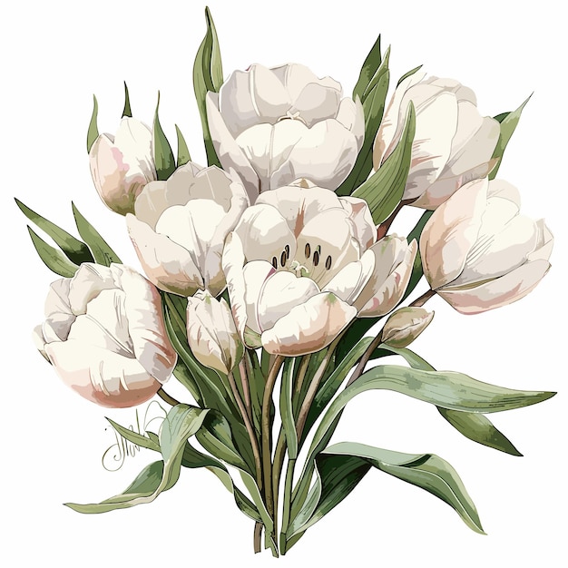 Watercolor Tulips Floral illustration