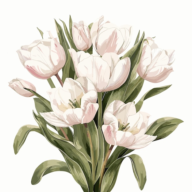 Watercolor Tulips Floral illustration