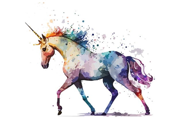 watercolor unicorn vector illustration tshirt print