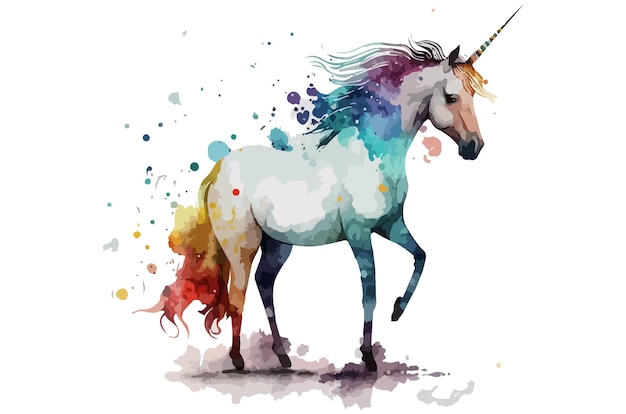 watercolor unicorn vector illustration tshirt print