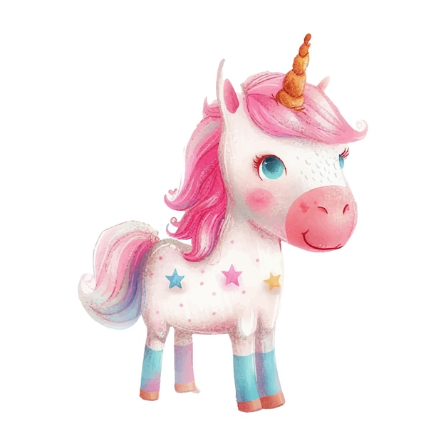 watercolor of unicorn white background 23