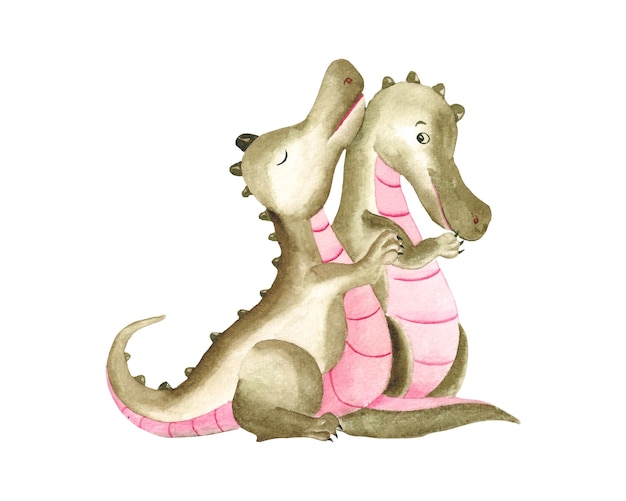 Watercolor valentine Dinosaur Clipart, Couple Dino sublimation for printing, clothes, t-shirts