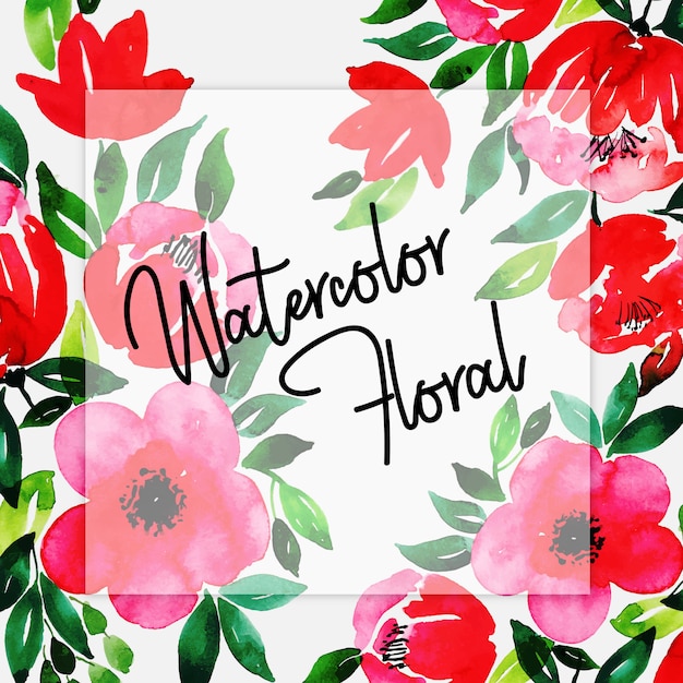 Watercolor Valentine Floral Background