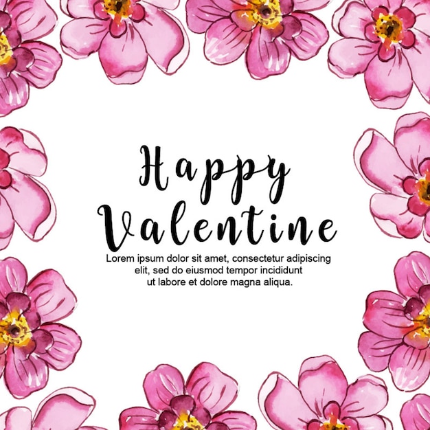 Watercolor Valentine Floral Background