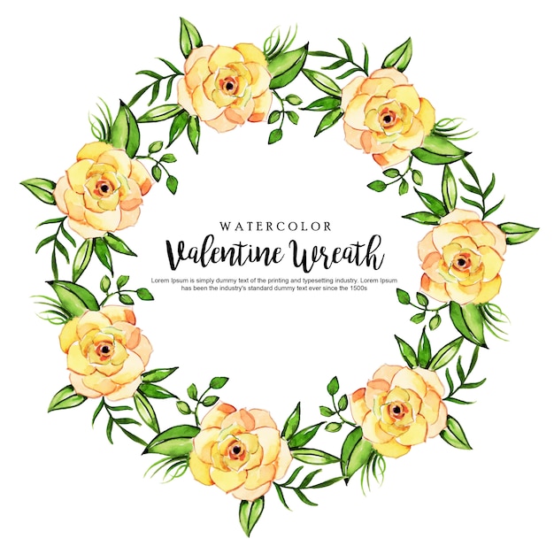 Watercolor Valentine Floral Wreath