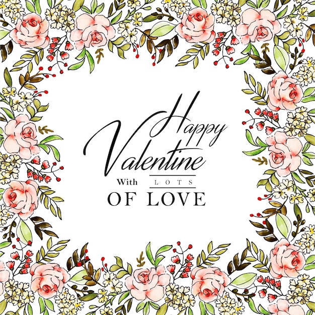 Vector watercolor valentine frame background