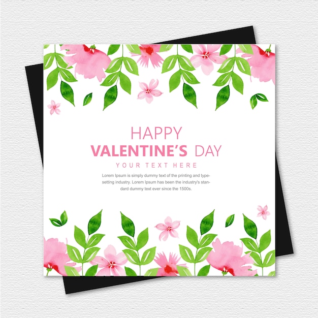 Watercolor Valentine Greeting Card