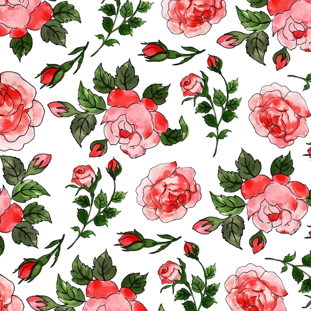 Watercolor Valentine Pattern Background