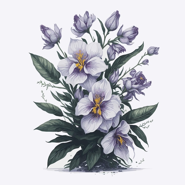 Watercolor vanda flowers a simple vector