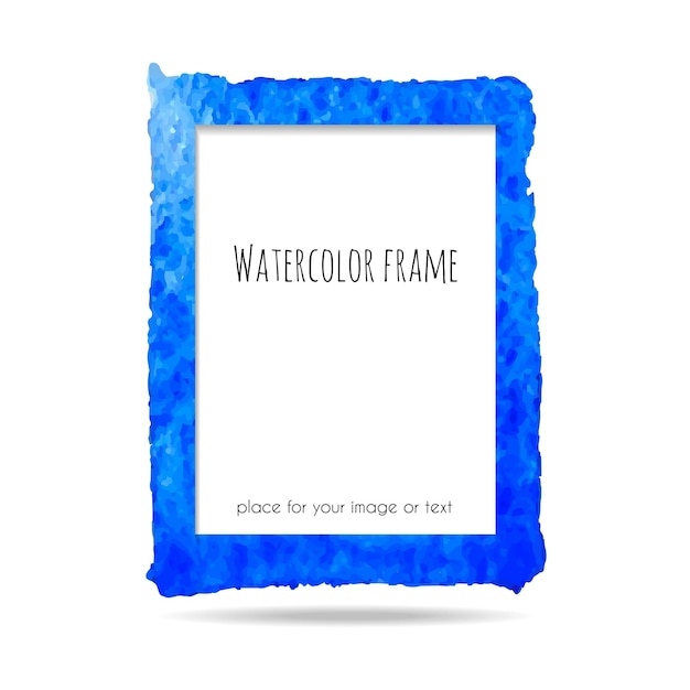 Watercolor vector blue frame