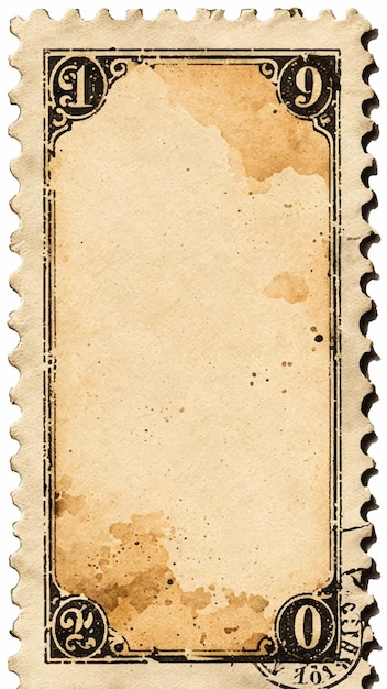 Vector watercolor vector of a stamp with the date of the 20th century