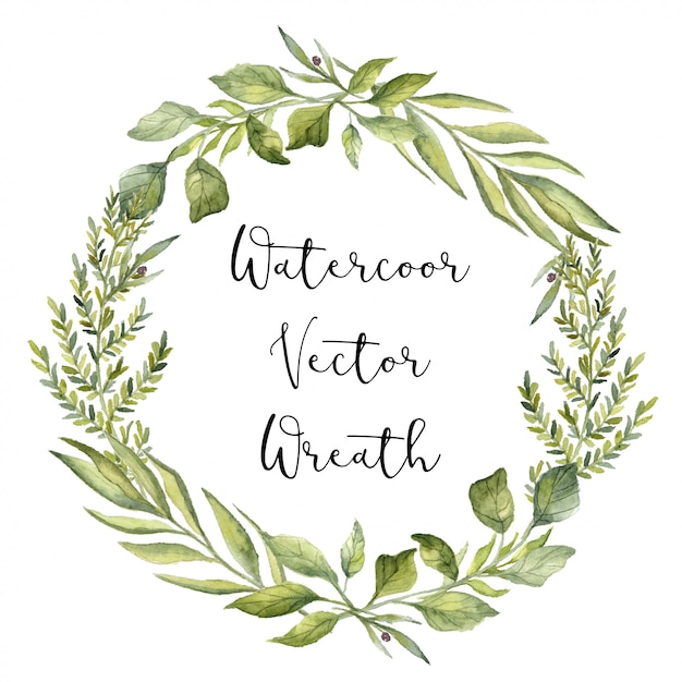 Watercolor Vector Wreath