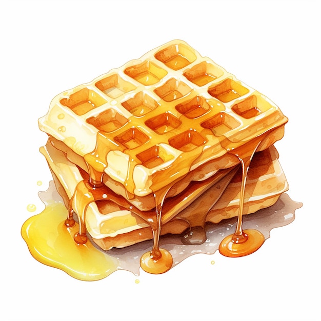 watercolor waffle illustration