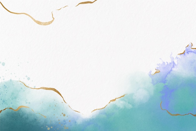 Watercolor wallpaper with golden foil