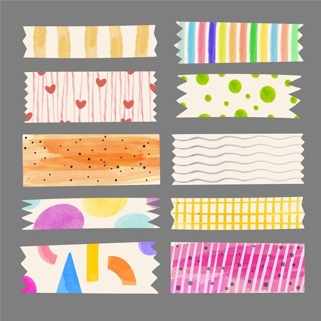 Watercolor washi tape collection