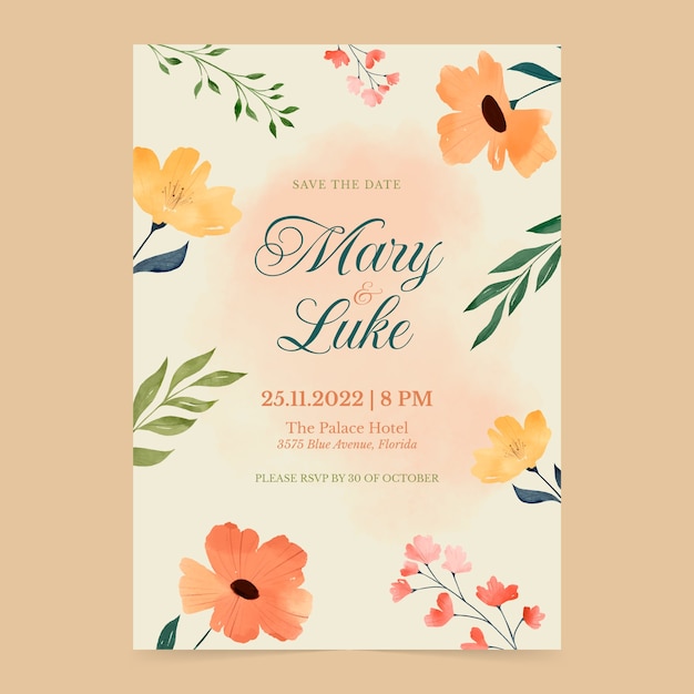 Watercolor wedding celebration poster