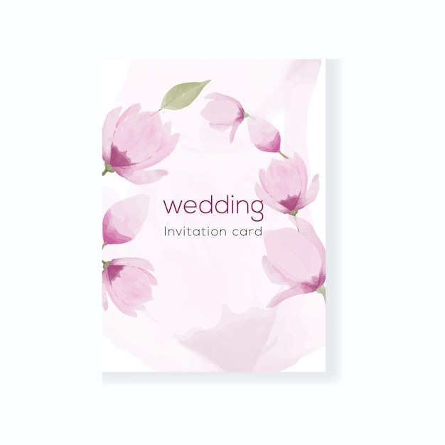 Watercolor wedding invitation card design