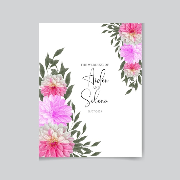 Watercolor wedding invitation card design