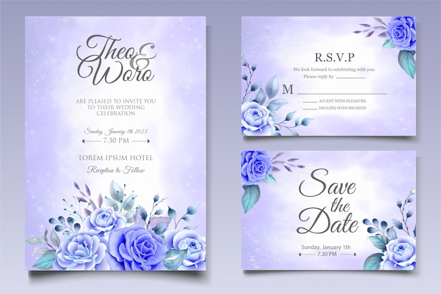 Watercolor Wedding Invitation Design Template