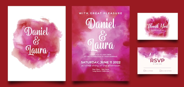 watercolor wedding invitation template