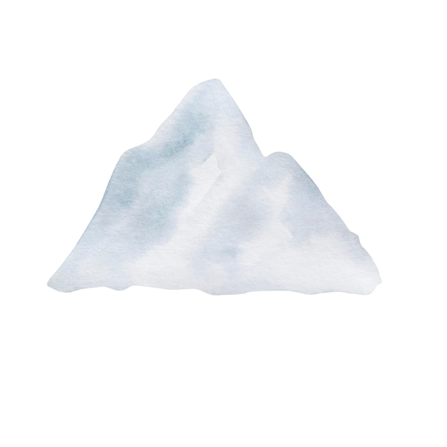 Watercolor winter illustration light mountain