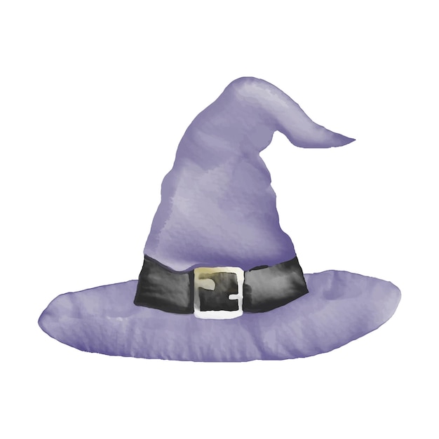 watercolor witch hat illustration style