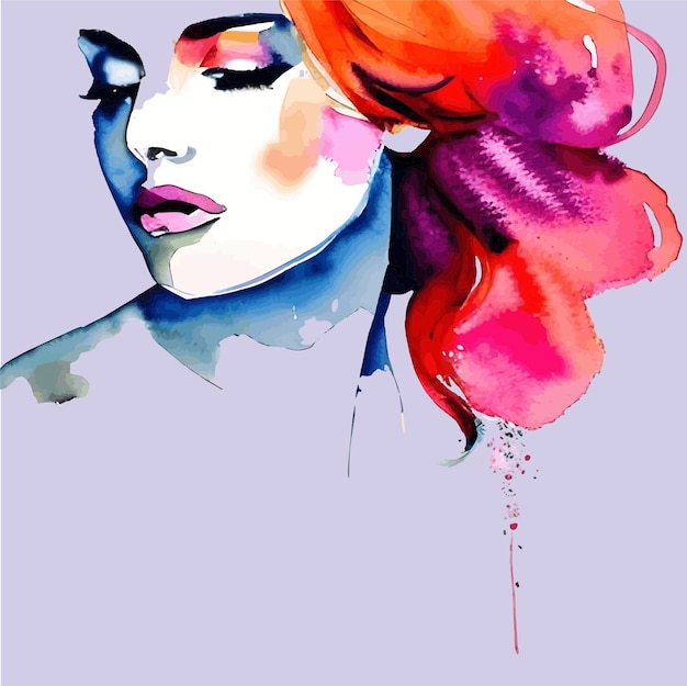 Watercolor woman illustration