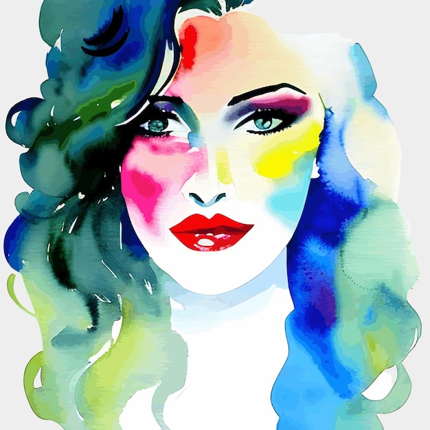 Watercolor woman illustration