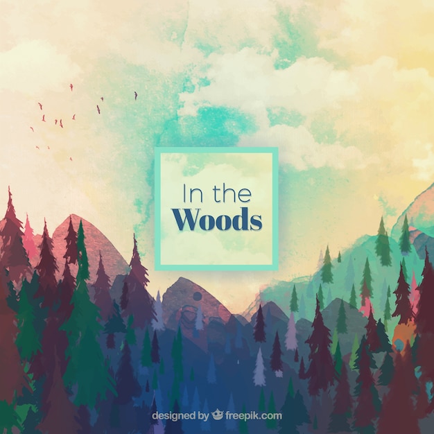 Watercolor wood background