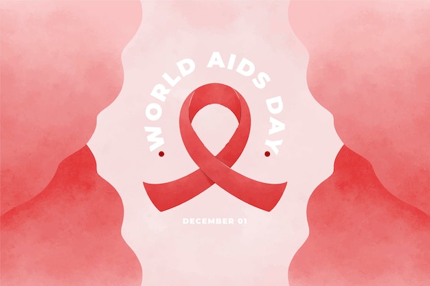 Watercolor world aids day background