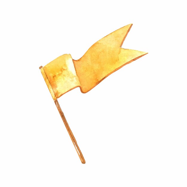 Watercolor yellow flag