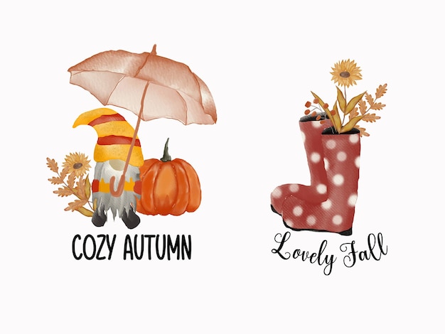 Watercolour illustration of thanksgiving arrangement, Autumn sublimation, autumn watercolor clipart