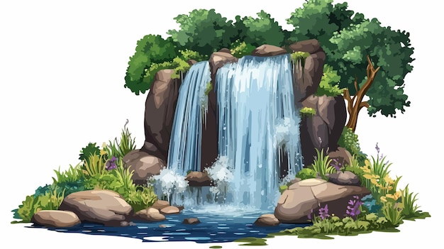 Vector waterfall clipart isolated vector illustration