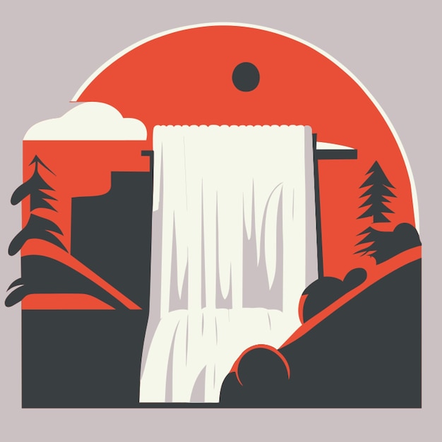 Vector waterfall vector illustration cartoon