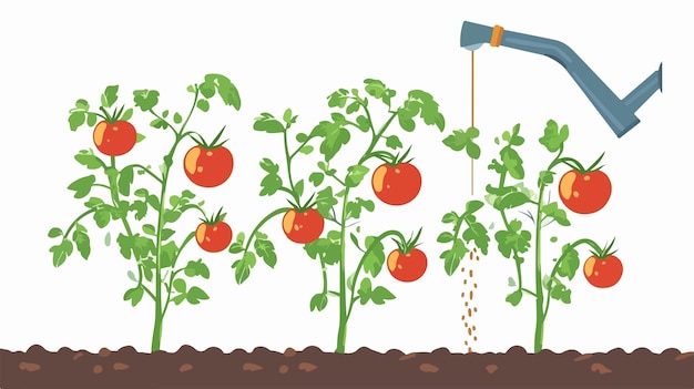 Vector watering process of unripe produce captured in a video