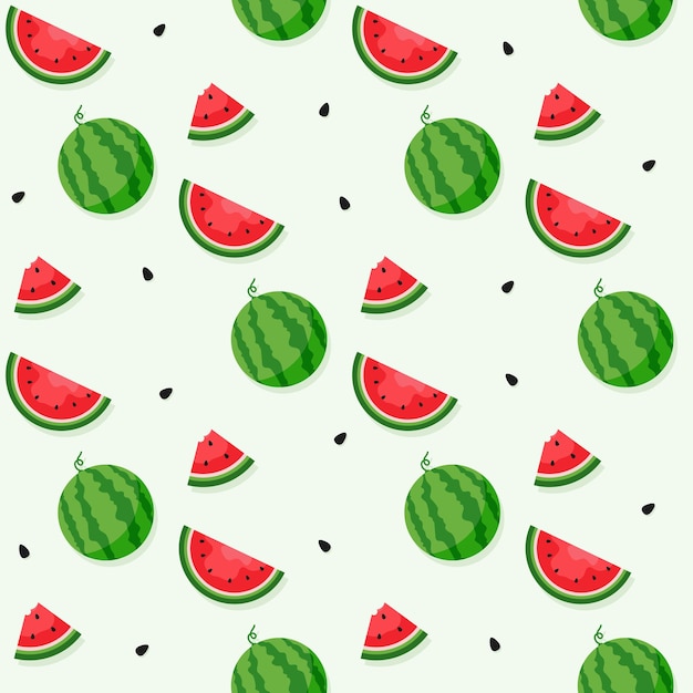 Watermelon background and seamless pattern Watermelon and juicy fruit concept of summer food