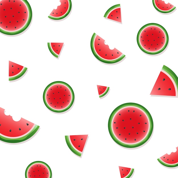 Watermelon background and seamless pattern Watermelon and juicy fruit concept of summer food