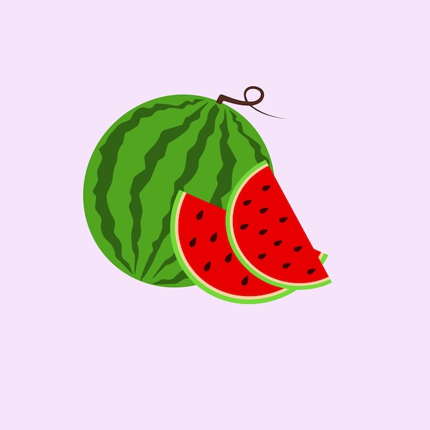 Watermelon cartoon illustration simple cartoon illustration of watermelon with slices