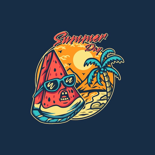 Watermelon Cartoon Summer Illustration