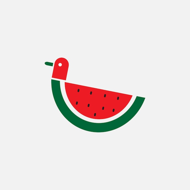 WATERMELON AND DUCK COLORFUL LOGO DESIGN