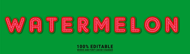 Watermelon Editable Text Effect With Watermelon Color