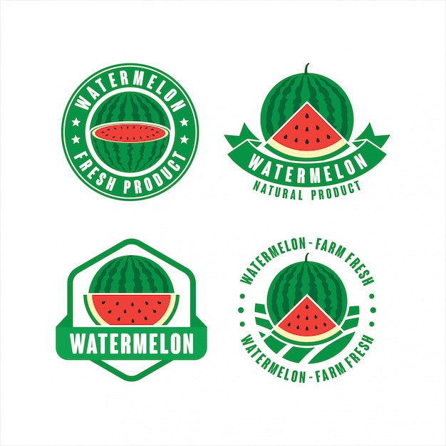 Watermelon farm fresh natural product label collection Collection