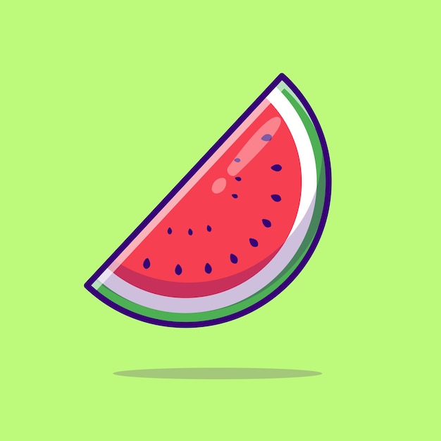 Watermelon Fruit Cartoon Vector Icon Illustration Food Nature Icon Concept Isolated Premium Vector