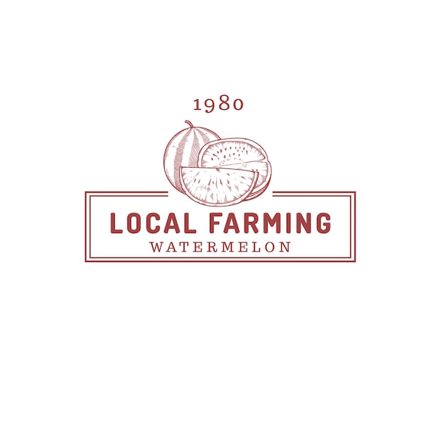 watermelon fruit farm store logo