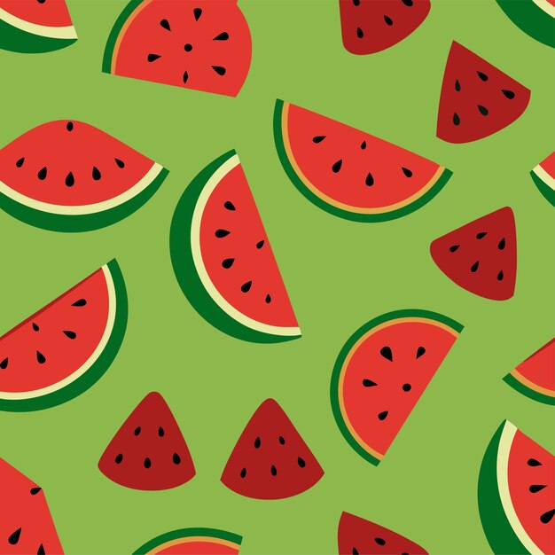 Vector watermelon fruit seamless pattern vector art and illustration