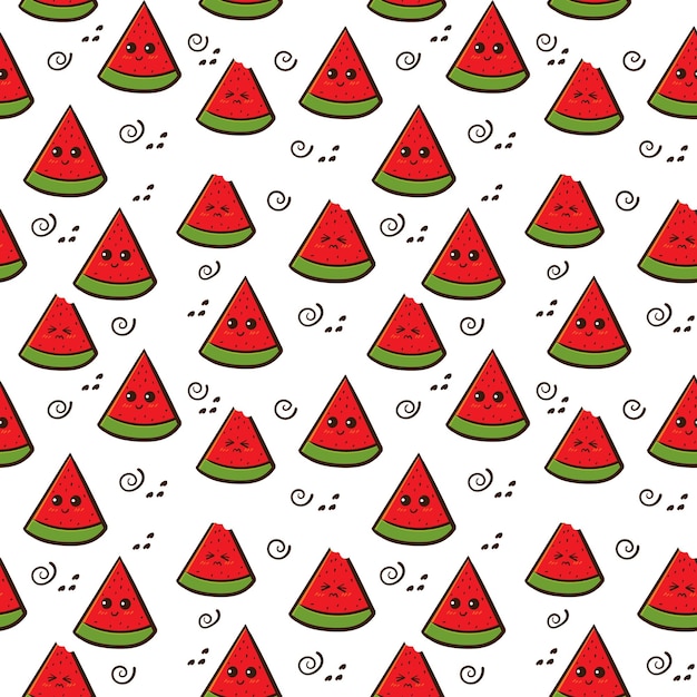 watermelon fruits seamless pattern design