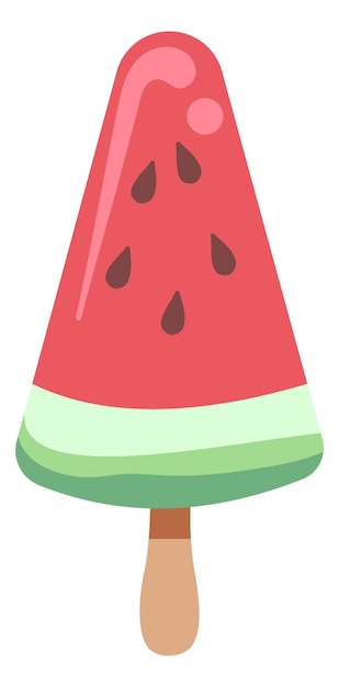 Watermelon ice cream on stick Fruit popsicle icon