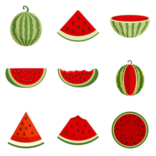 Watermelon icons set