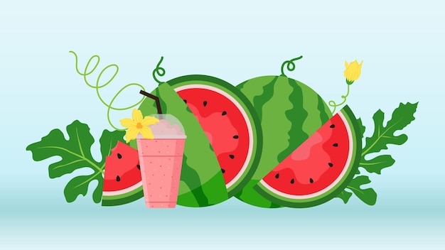 Watermelon and juicy fruit concept of summer food