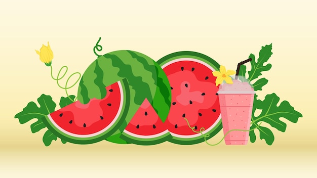 Watermelon and juicy fruit concept of summer food